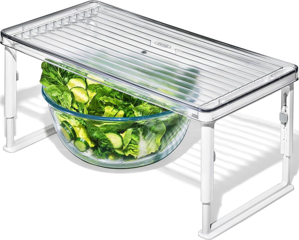 OXO Good Grips Adjustable Height Fridge Shelf Riser - Image 1
