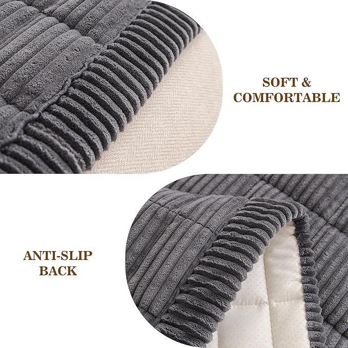 MEETSKY Couch Cover for 3 Cushion Couch Sofa, Grey Sofa Covers for Dogs Washable, Non-Slip Sofa Protector Pet Friendly Dog Mats for Couches Soft Furniture Covers, 27.6" x 82.7", Dark Grey