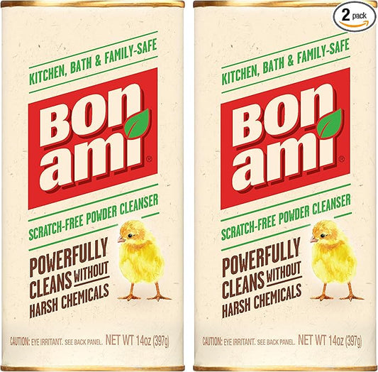 BON AMI Powder Cleanser for Kitchens & Bathrooms - All Types of Surfaces, Cleans Grime & Dirt, Polishes Surfaces, Absorbs Odors (2 Pack)