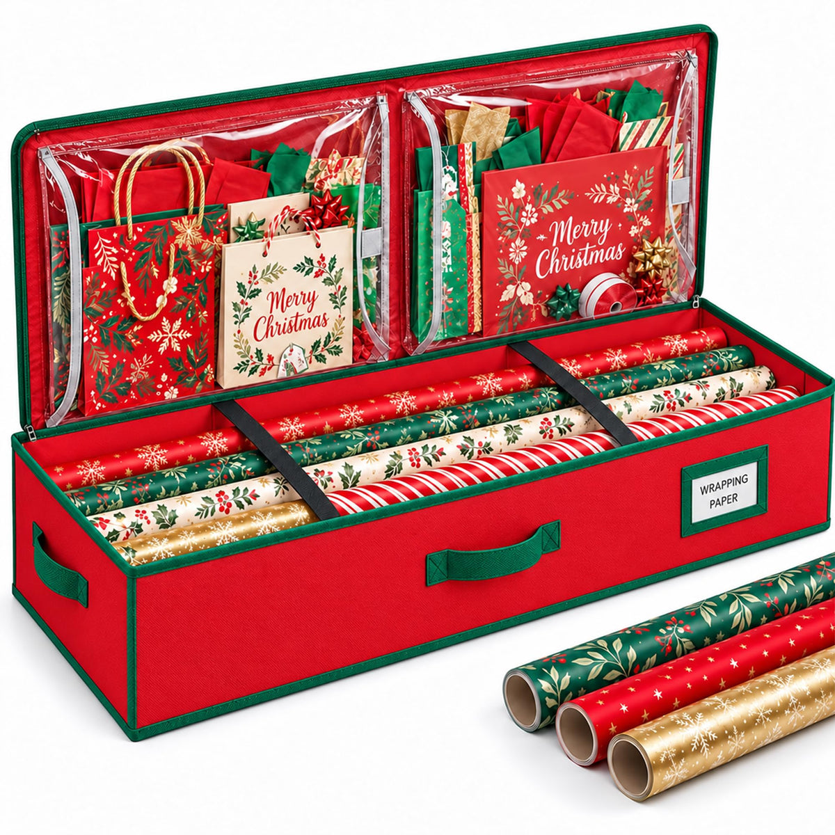 Aokeyee Premium Wrapping Paper Storage, Gift Wrapping - Image 1