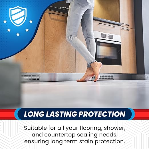 Clean-EEZ Grout Sealer - Protect Your Floors and Showers from Stains - Natural Stone Safe - Water and Oil Shield - Large 32 oz Bottle