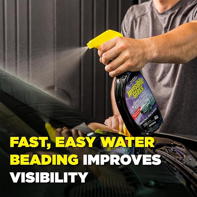 Invisible Glass 92184-2PK Glass Cleaner + Rain Repellent 2-in-1 Windshield and Window Spray, Cleans Auto Glass, Repels Rain, Sleet, Snow, Improves Wet Weather Visibility – 22 fl oz (Pack of 2)