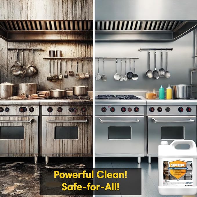 SPER Heavy-Duty 4X High-Concentrated Biodegradable Degreaser, Powerful Cleaner (1gal)