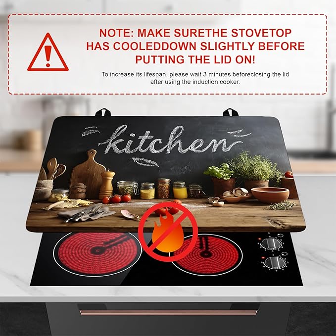 Stove Top Cover Flower Gas Stove Top Cover for Home Decoration Kitchen Pad Non-Stick Washable Cooktop Covers Countertop Protector Keep Stove Clean (Kitchen-1, 28L"x20W")