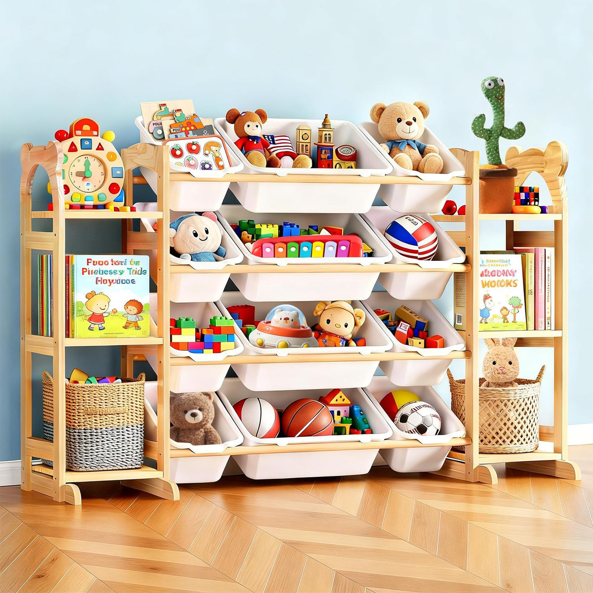 Toy Storage Organizer with 6 Shelves and 12 Bins, Toy - Image 1