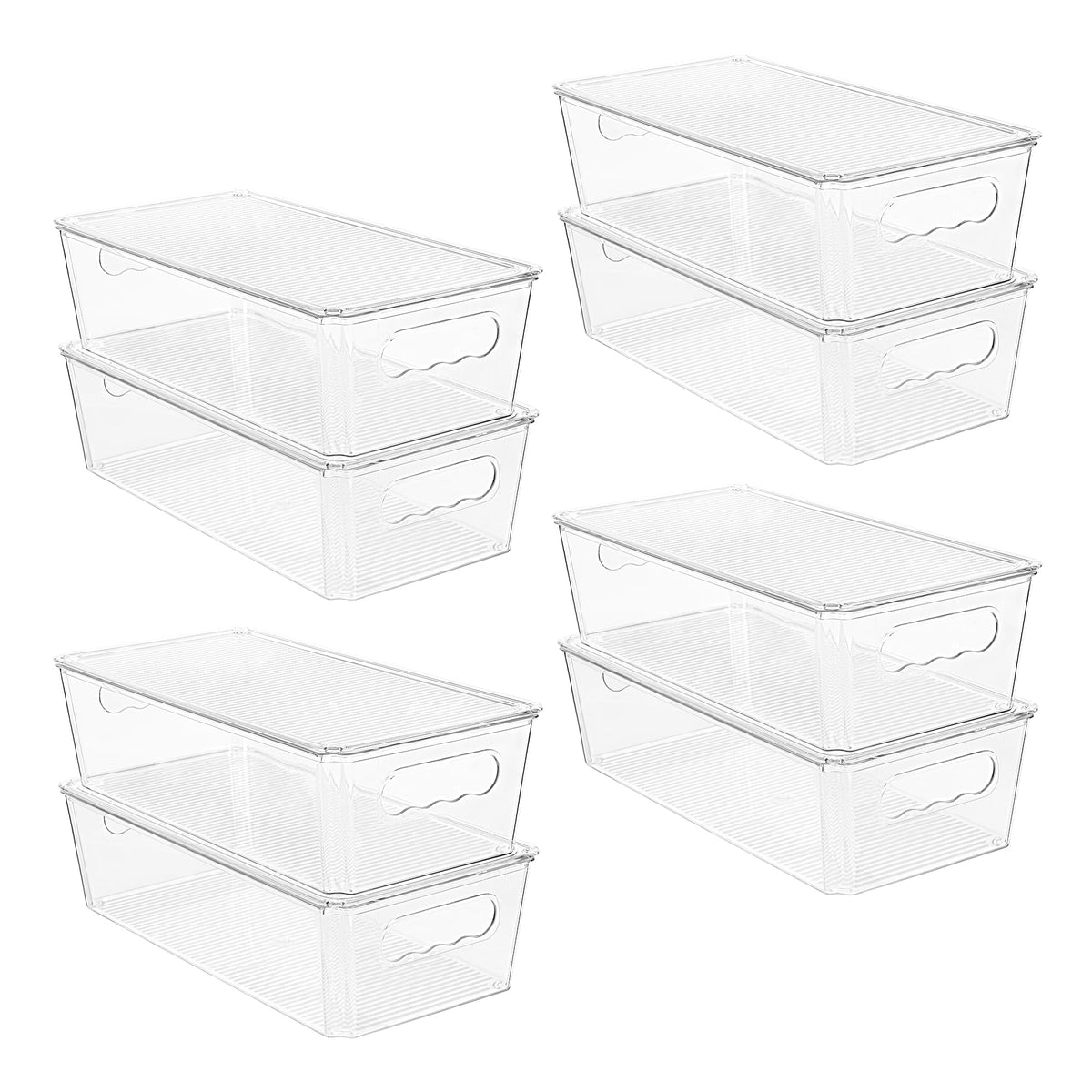 Vtopmart 8pcs Clear Stackable Storage Bins with Lids - Image 1