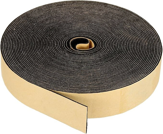 PATIKIL Foam Insulation Tape, 1-3/16" W x 1/16" t x 32.8FT Self Adhesive Weather Stripping Door Seal Strip for Door Window Air Conditioning, Black