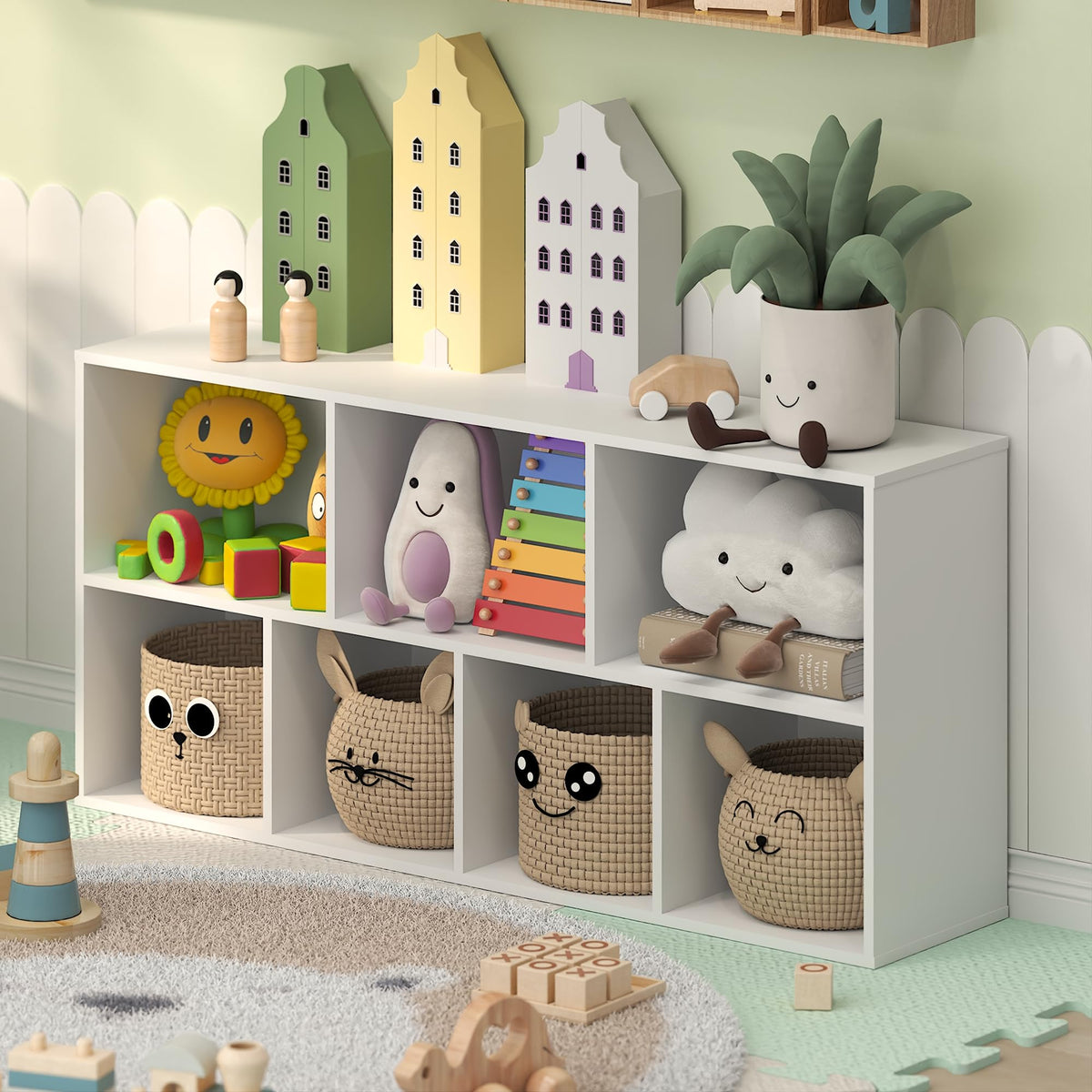 Furinno LUDER 7-Cube Book Shelf, Kids Bookshelf - Image 1
