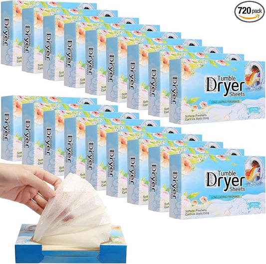 720 Count Dryer Sheets Bulk Fabric Softener Lavender Scent Plant Formula Organic Naturally Softens and Removes Static Cling