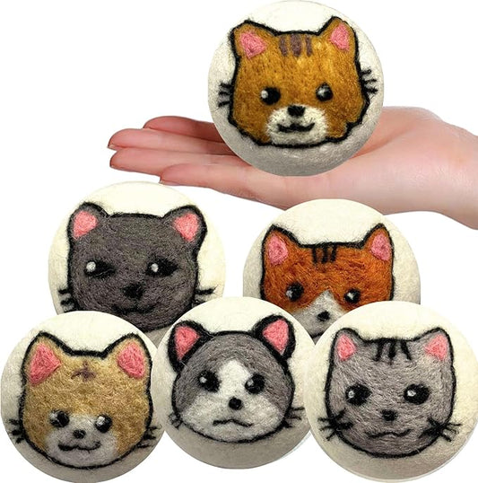 Wool Dryer Balls – 6 XL Organic Wool Balls, Reusable Natural Fabric Softener, Reduce Drying Time, Wrinkles, Static & Laundry Clumping, Eco-Friendly Laundry Balls