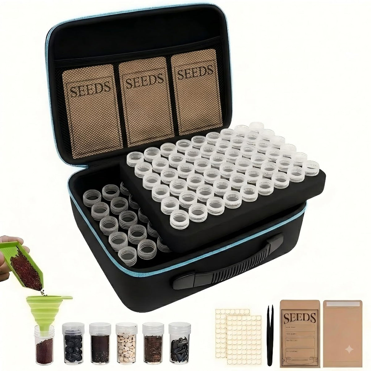 120 Slot Seed Storage Organizer Box, Hard Shell Seed Saver - Image 1
