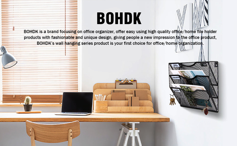BOHDK Wall File Organizer, 3 Tire Hanging File Folder Mail - Image 8