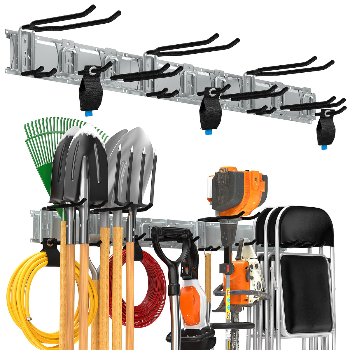 TORACK Wall Mounted Garden Tool Rack, Folding Chair Wall Hook - Image 1