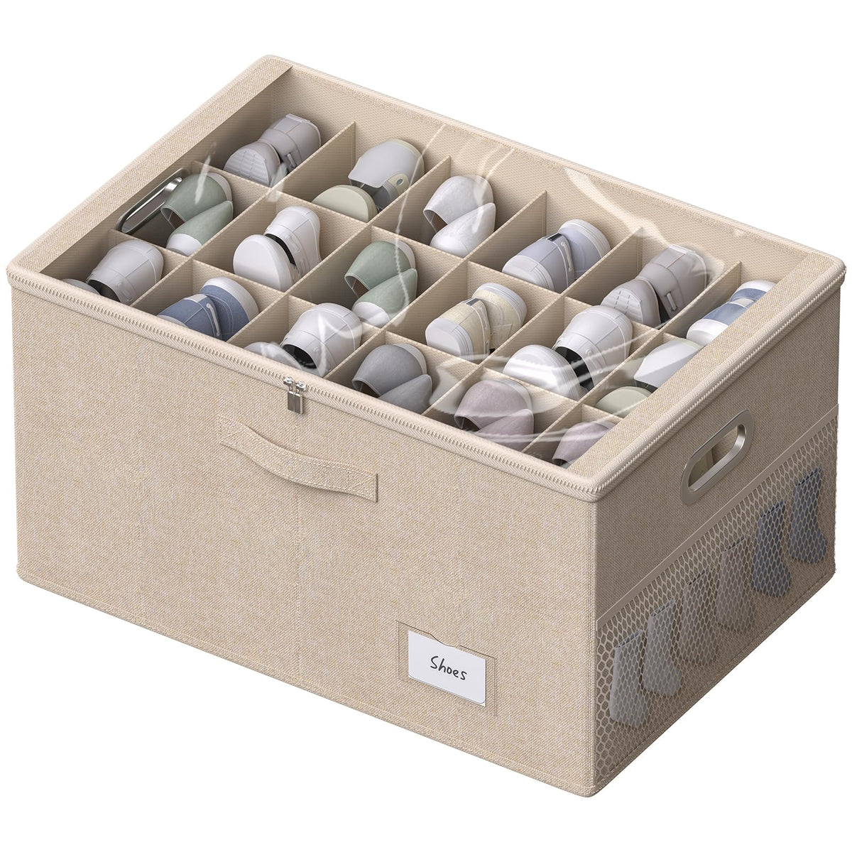 Shoe Organizer for Closet, Shoe Box Storage Containers Fit 18 - Image 1