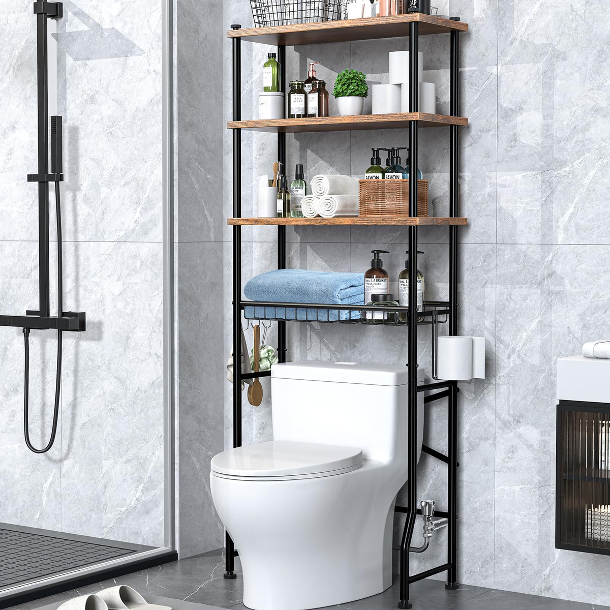 Over-The-Toilet Storage Shelves, 4-Tier Bathroom Org | All Products - Image 1