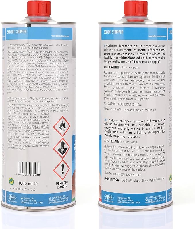 FABER Floor Stripper For Tile & Stone Quick Instant Removal Of Stubborn Dirt & Grease Stains On Tiles, Surfaces & floors. Best Solvent Based Wax Remover & Deep Cleaner For Home & Commercial Use