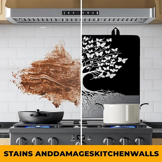 Tree of Life Stove Top Cover Retro Flower Gas Stove Top Cover for Home Decoration Kitchen Pad Non-Stick Washable Cooktop Covers Countertop Protector Keep Stove Clean 28"x20"