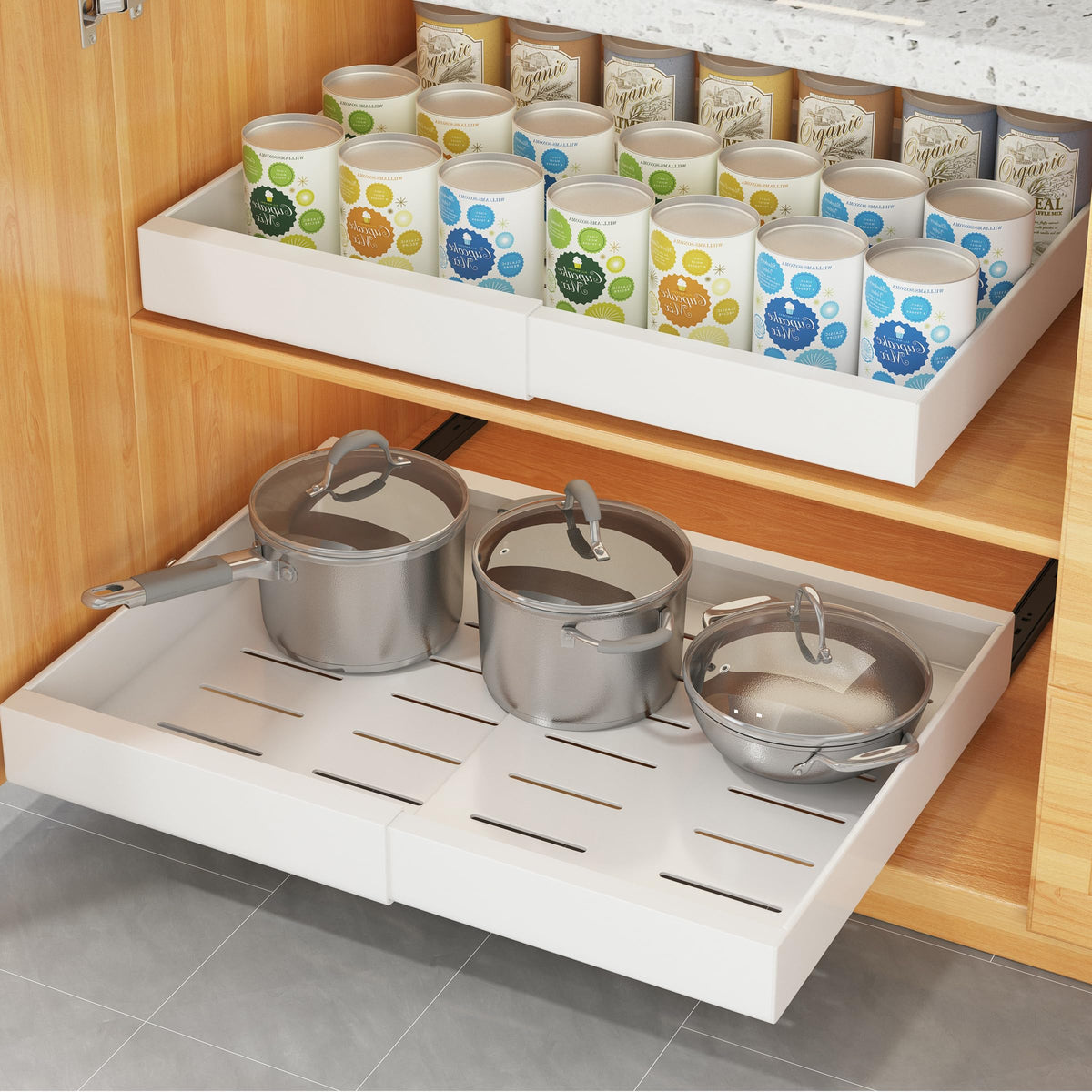 COVAODQ 1 Pack Pull Out Cabinet Organizer Extendable - Image 1