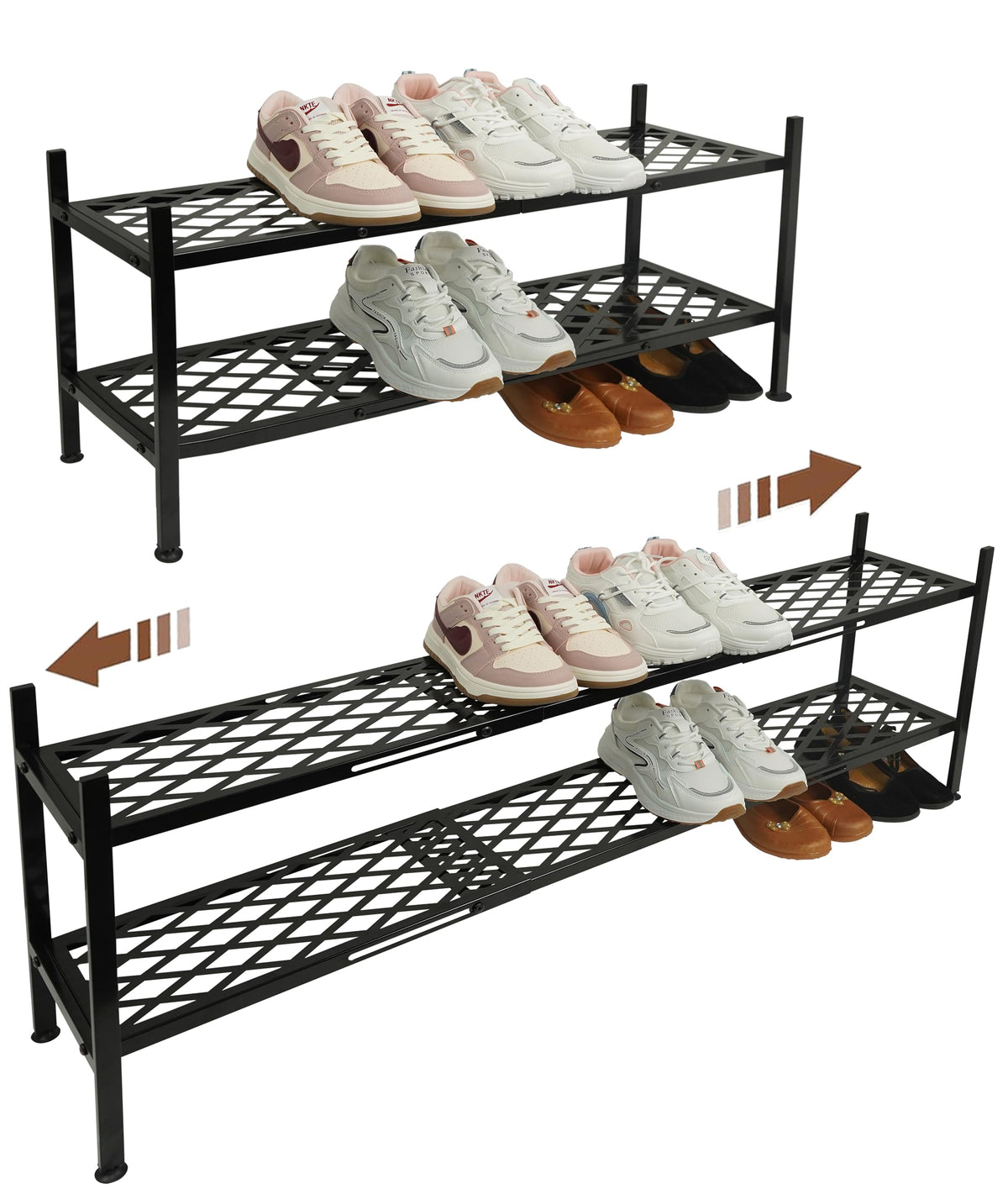 Long Expandable Metal Shoe Rack for Closet, Entryway | All Products - Image 1