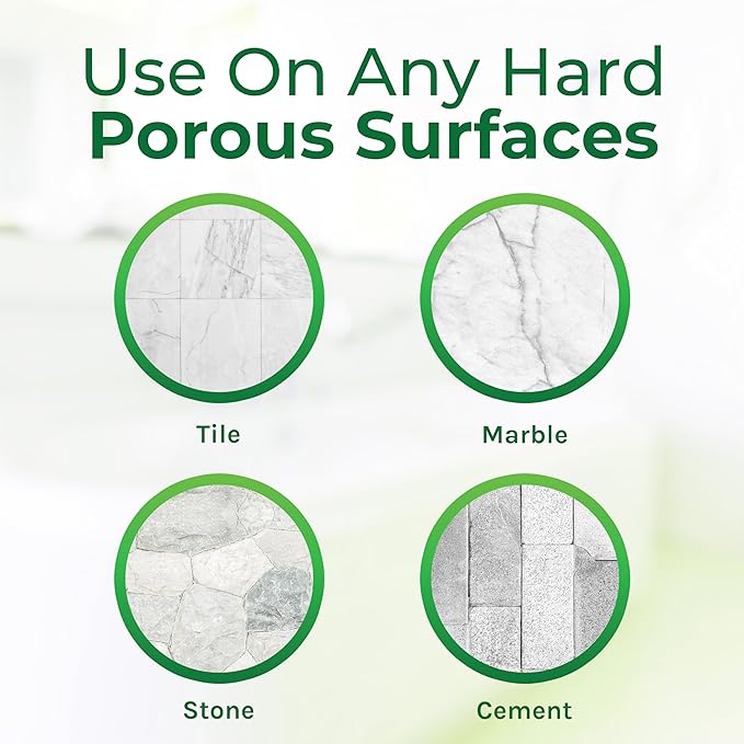 Hygea Natural Tough Action Tile & Grout Cleaner Duo - Deep Cleans Dirt & Scum & Enhances Stone Color - Acid-Free & Residue-Free Biodegradable Formula (24 oz Spray & Ready to Use Gallon Refill)
