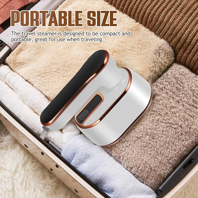 STOBAZA Portable Travel Garment Steamer with Folding Handle 1000W Fast Heat Handheld Clothes Steamer Large Water Tank 4 Steam Settings for Home and Office Wrinkle Removal