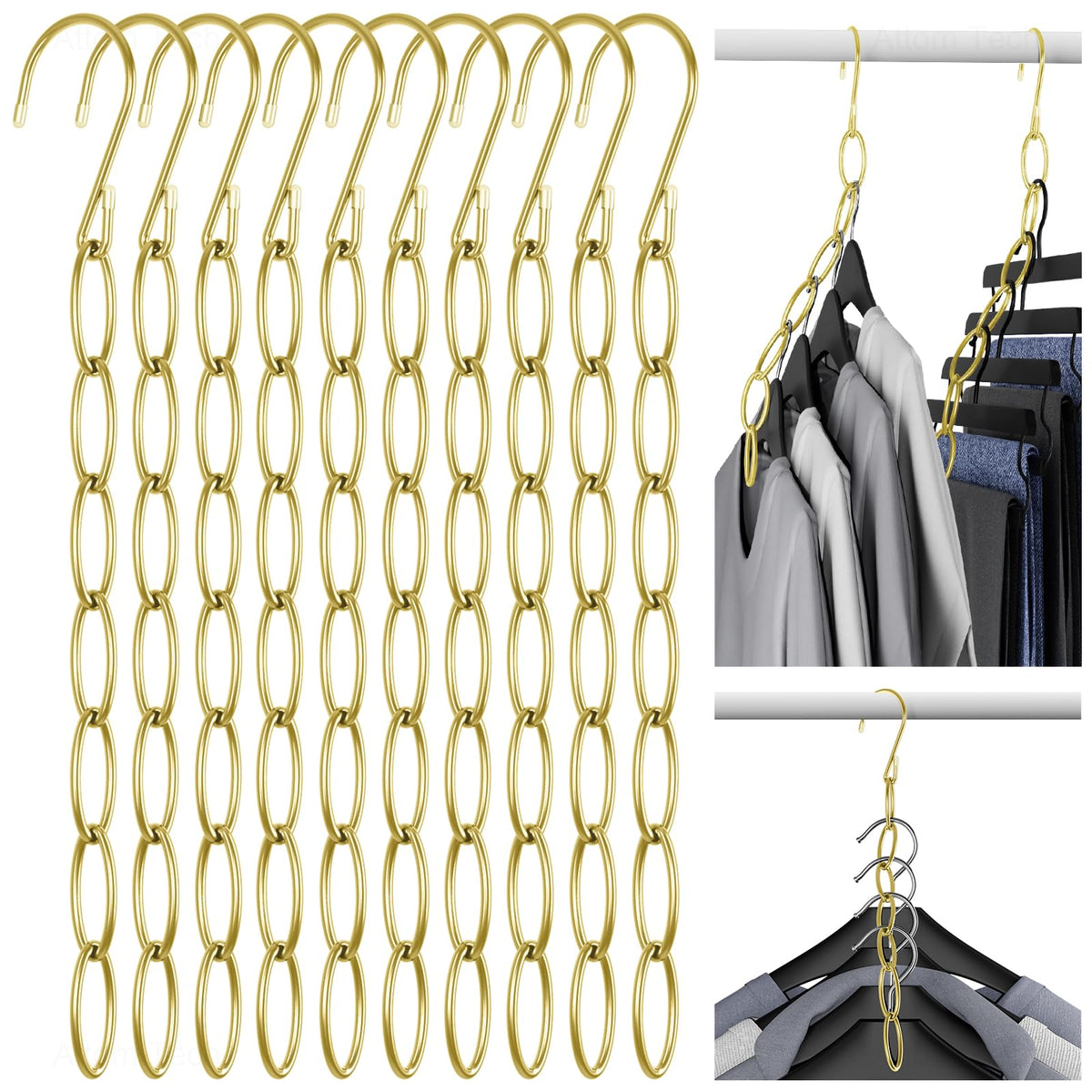 NiHome Clothing Chain Hangers 10-Pack, Space Saving | All Products - Image 1