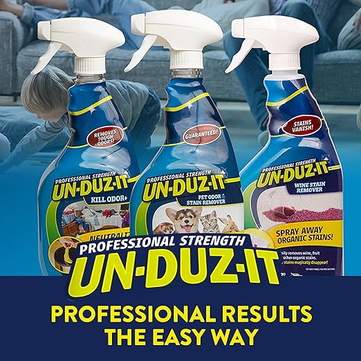 Un-Duz-It Pet Odor and Stain Remover Spray, Pet Stain Remover Removes Urine, Feces, Vomit Stains and Odors, 32 Fl Oz Spray Bottle