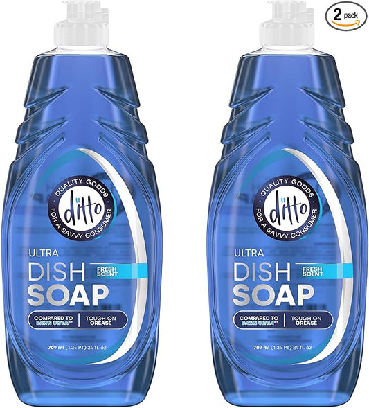 Ditto Ultra Dish Soap (Ultra) 48 fl Oz - 2 Pack - Extra Tough On Grease & Stains