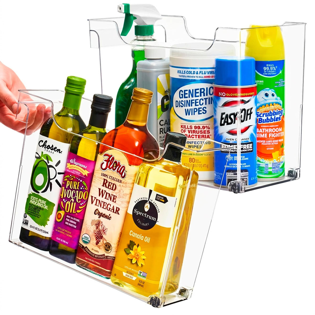 Sorbus Under-Sink Organizer Bins with Wheels & Handles (2 Sizes) - Image 1
