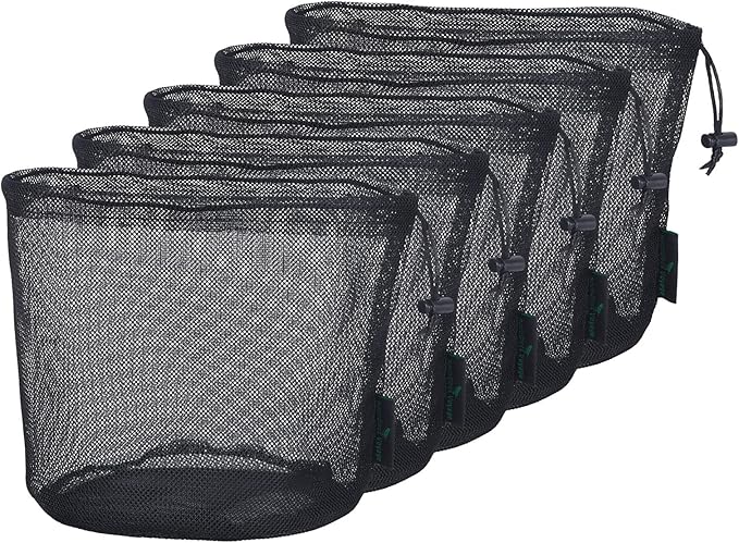 iBasingo 5pcs Nylon Mesh Bag Stuff Sack Golfball Pot Outdoor XL-BVP04