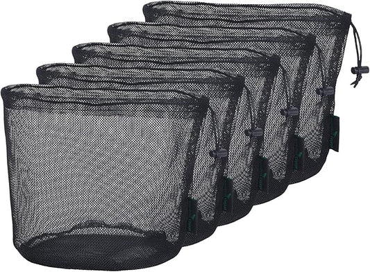 iBasingo 5pcs Nylon Mesh Bag Stuff Sack Golfball Pot Outdoor XL-BVP04