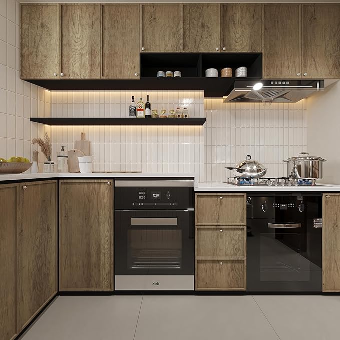 BOMENG 16"x354" Thick Brown Oak Wood Wallpaper Peel and Stick Wood Contact Paper Waterproof Vintage Wood Grain Sticker Removable Self Adhesive Vinyl Sticky Paper Countertops Furniture Closet
