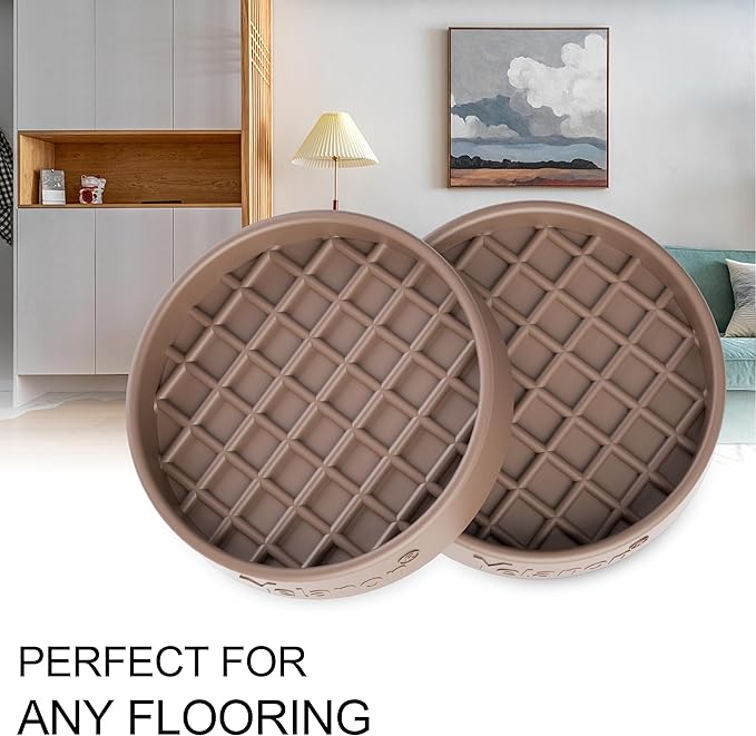 Furniture Coasters-8 Pcs 3" Round Non Slip Furniture Pads-Furniture Caster Cups-Non Skid Grippers Rubber Furniture Feet Anti Slide Hardwoods Floor Protector Brown