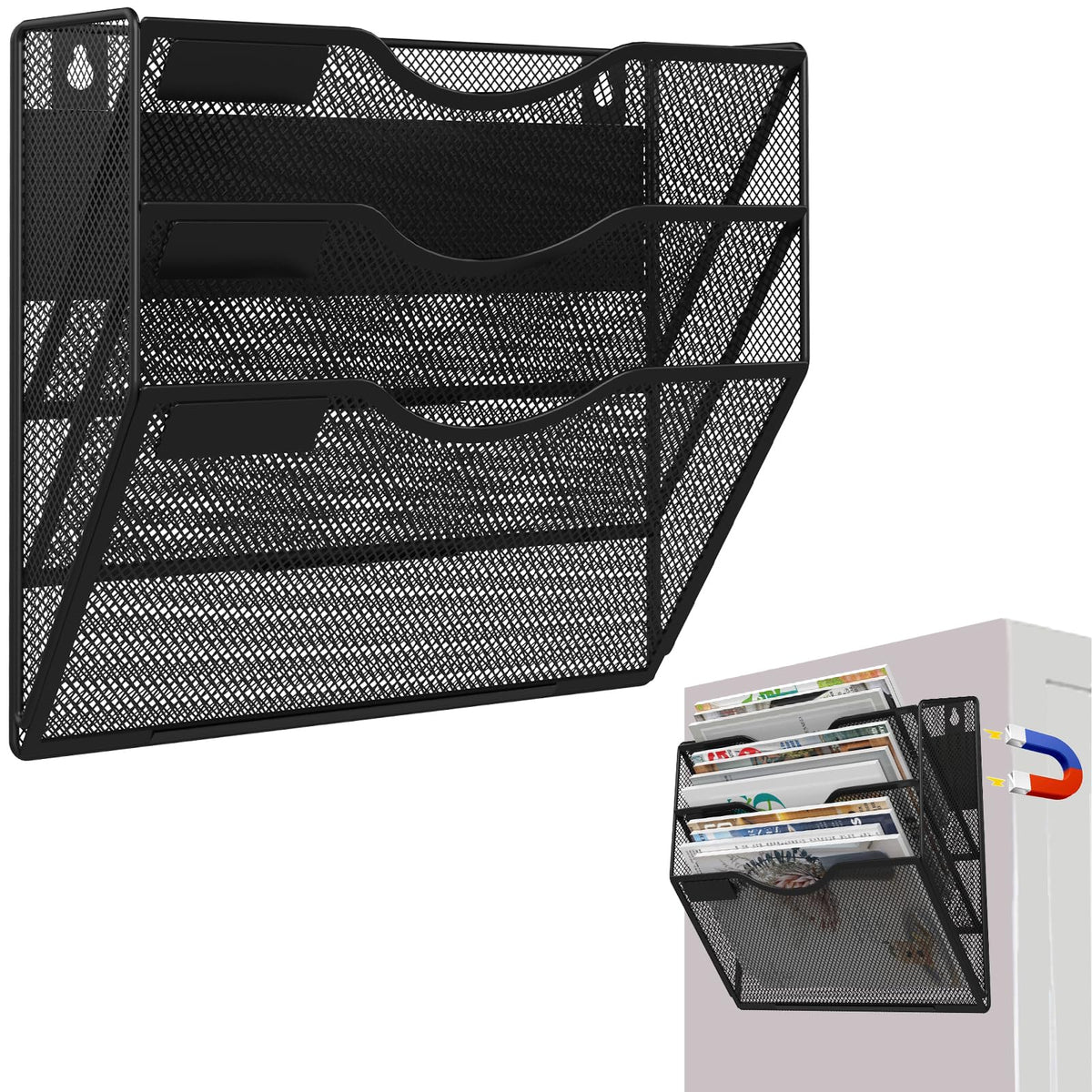 3-Tier Magnetic File Holder, No Drilling Installation File - Image 1