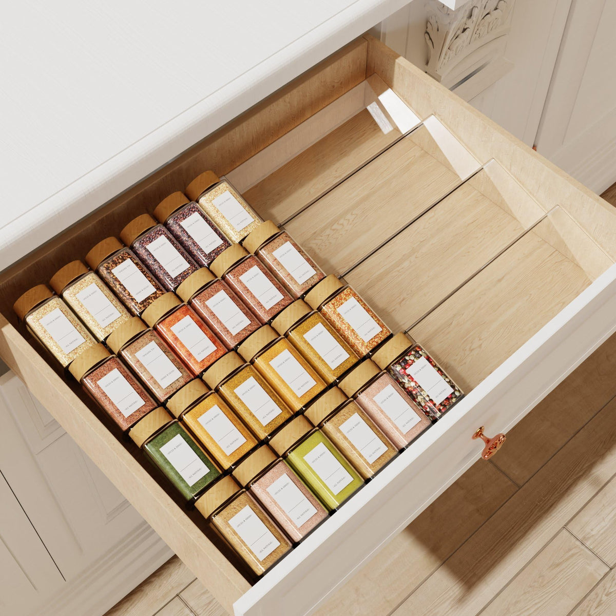Jadehom Spice Drawer Organizer, 4 Tier Clear Acrylic - Image 1