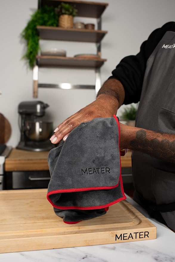 MEATER Microfiber Kitchen and BBQ Towel: Reusable, Absorbent, Durable, and Soft | Perfect for Cooking, Grilling, and Cleaning | 23.5" x 15.6"