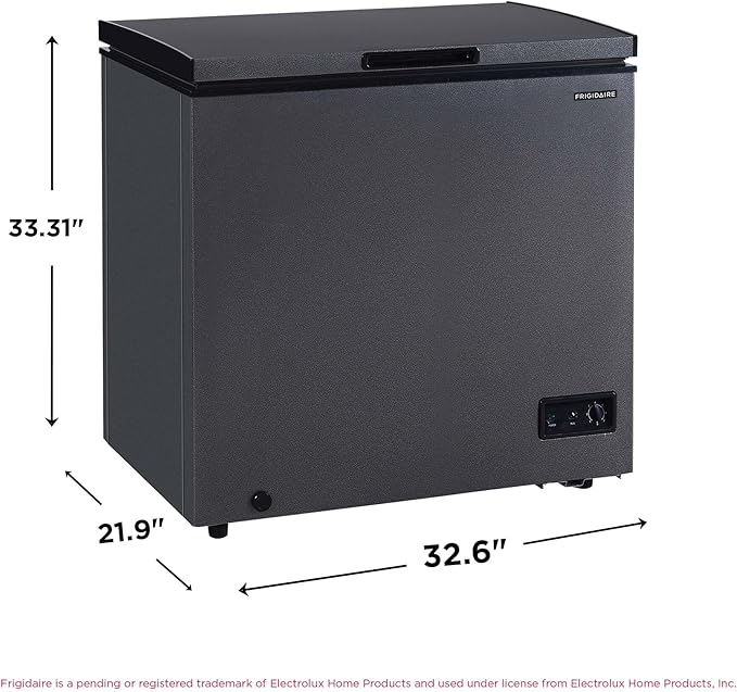 Frigidaire Chest Deep Freezer, 7 Cu. Ft. Capacity, Granita Rugged Design-Adjustable Thermostat-Removable Vinyl Coated Wire Basket-Easy Defrost Drain