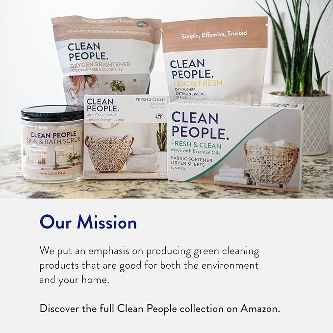 The Clean People Dishwasher Detergent Powder | Cuts Grease and Rinses Sparkling Clean | Residue-Free (30 Ounce, Lemon Verbena)