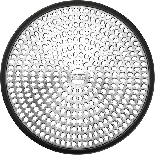 LEKEYE Shower Drain Hair Catcher | Strainer | Shower Stall Drain Cover | Bathroom Drain Protector Stainless Steel and Silicone(Black)