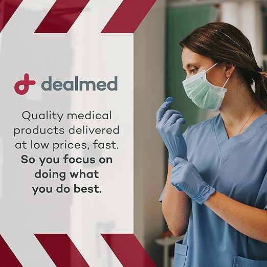 Dealmed Nitrile Exam Gloves – 100 Count Medium (Pack of 1) Disposable, Non-Irritating, Latex Free, Multi-Purpose for First Aid Kit, Medical Facilities & More
