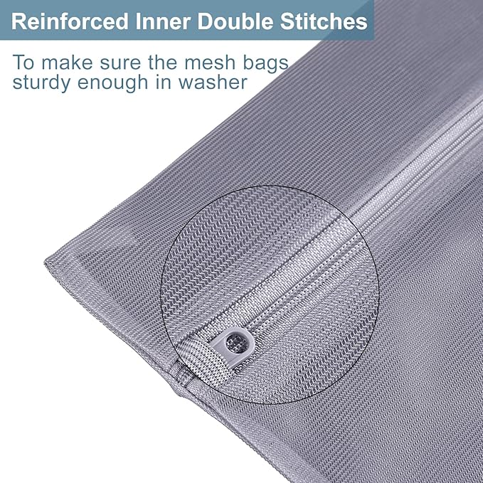 4 pack Mesh Laundry Bags,Mesh Wash Bags,Lingerie Bags for Washing Delicates,12 x 16 Inches lingerie bags for Laundry, Travel Storage Organize Bag for Cotton Clothes,Sheet, Shoes (WHITE)
