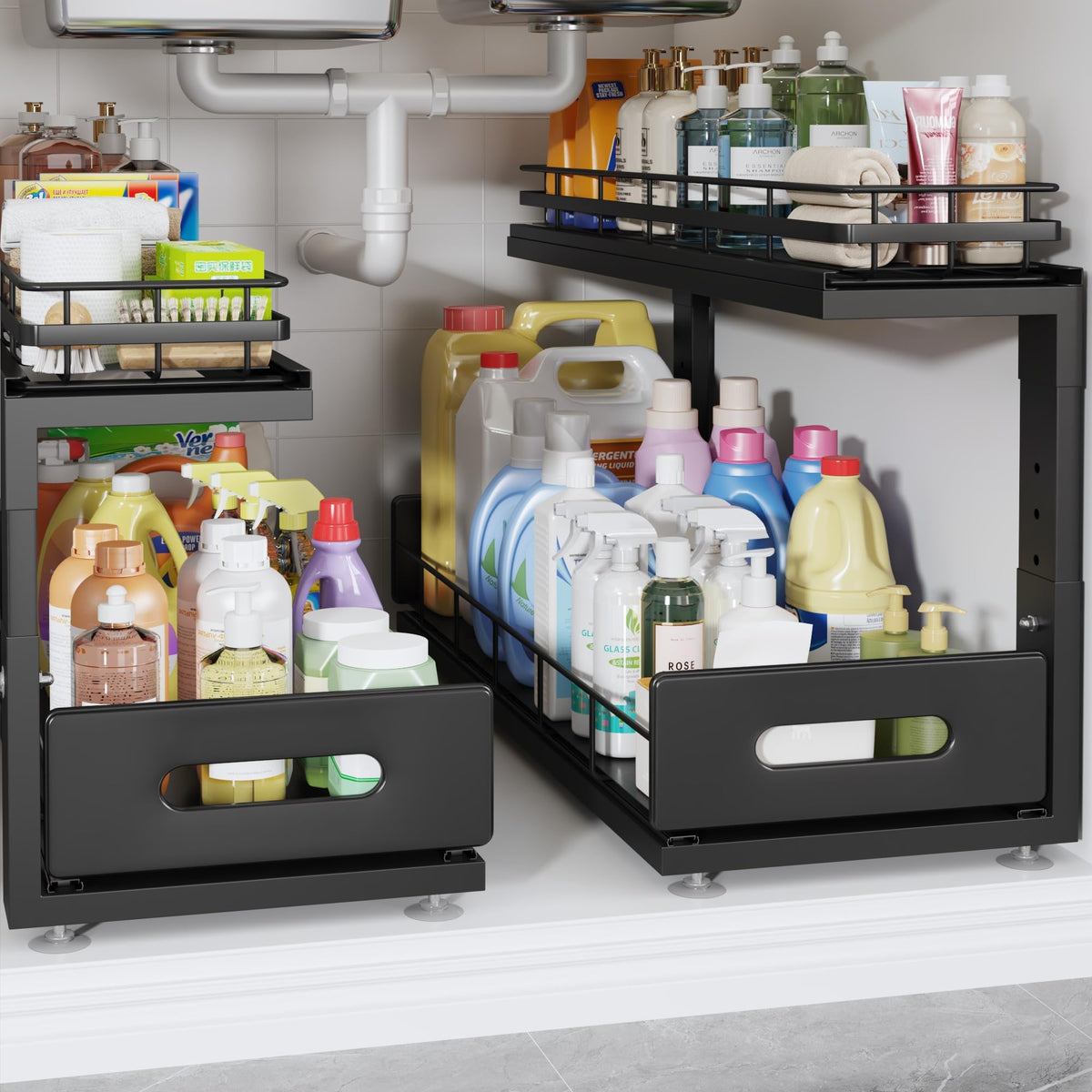 Under Sink Organizer Upgrade To Professional Rails,2 | Under Sink Stor - Image 1