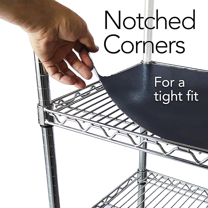 RESILIA Shelf Liner Set for Wire Shelving Rack – 5 Pack, 14 Inch Long x 36 Inch Wide, Black Plastic Vinyl Covers for Kitchen, Pantry, & Garage Racks, Made in The USA