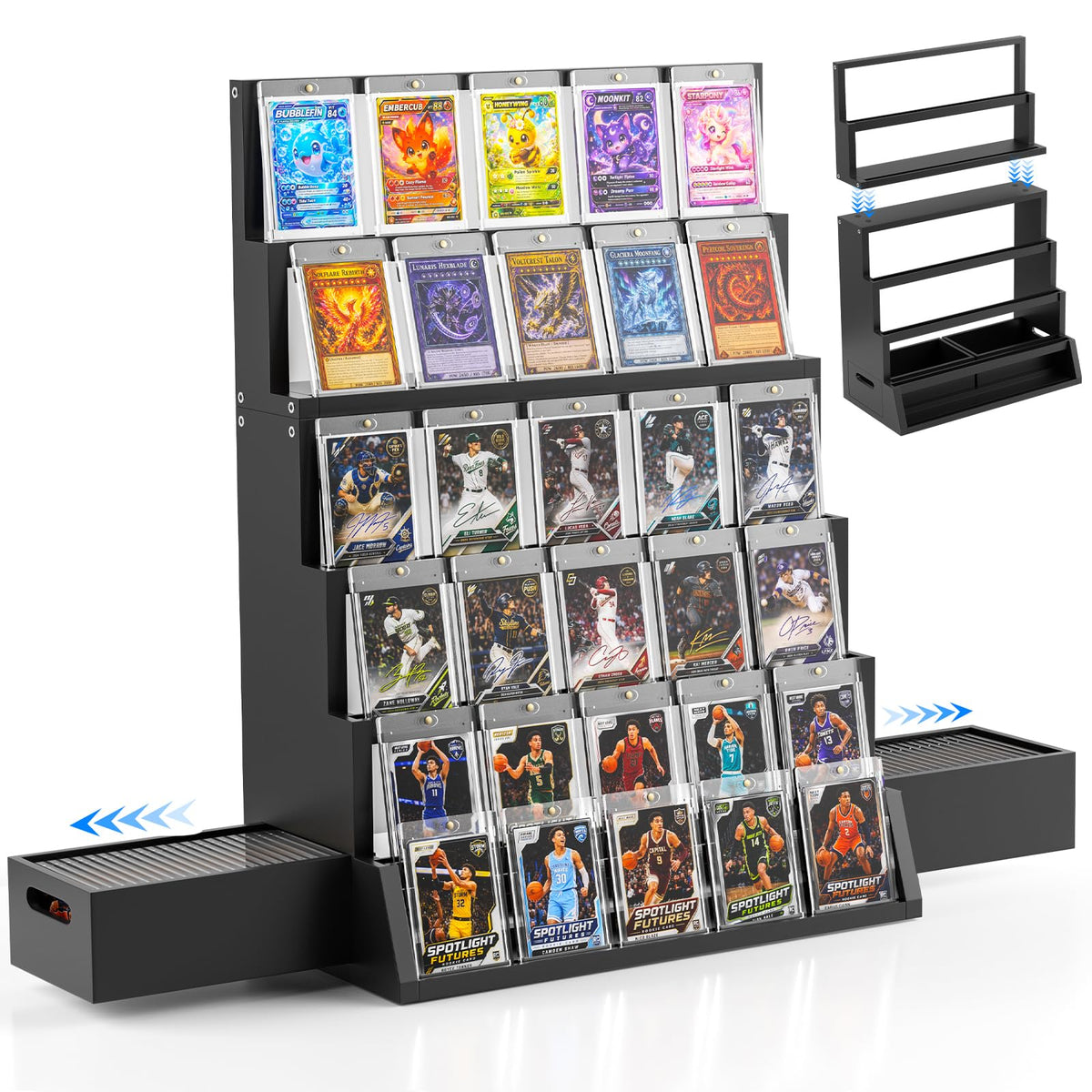 Detachable 6-Tier Card Display Stand Case&Shelf With Cards - Image 1