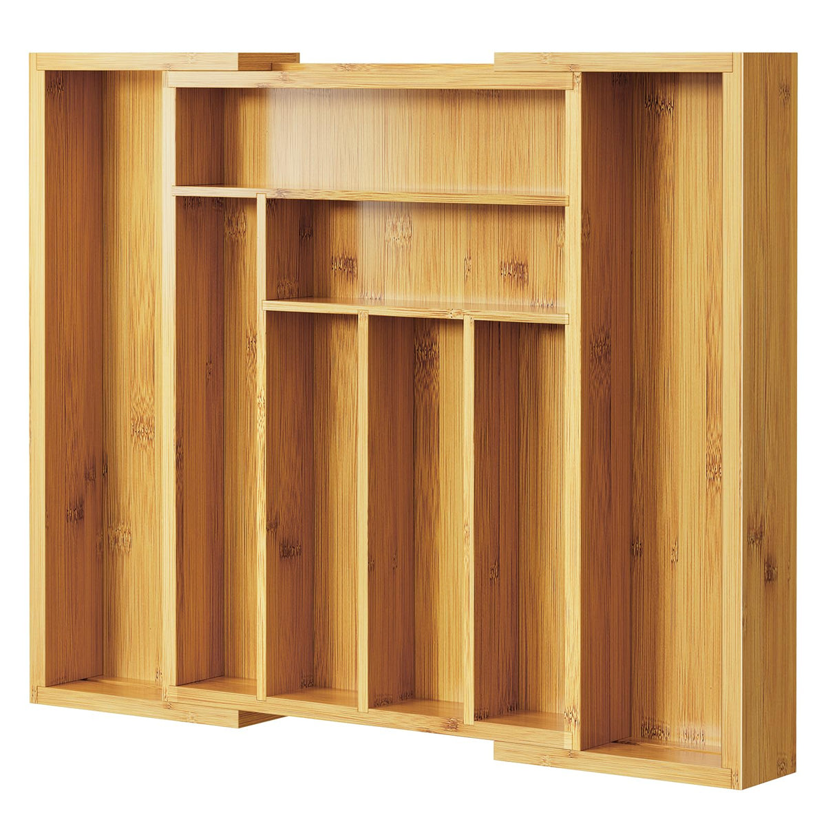Pipishell Bamboo Expandable Silverware Drawer Organizer - Image 1