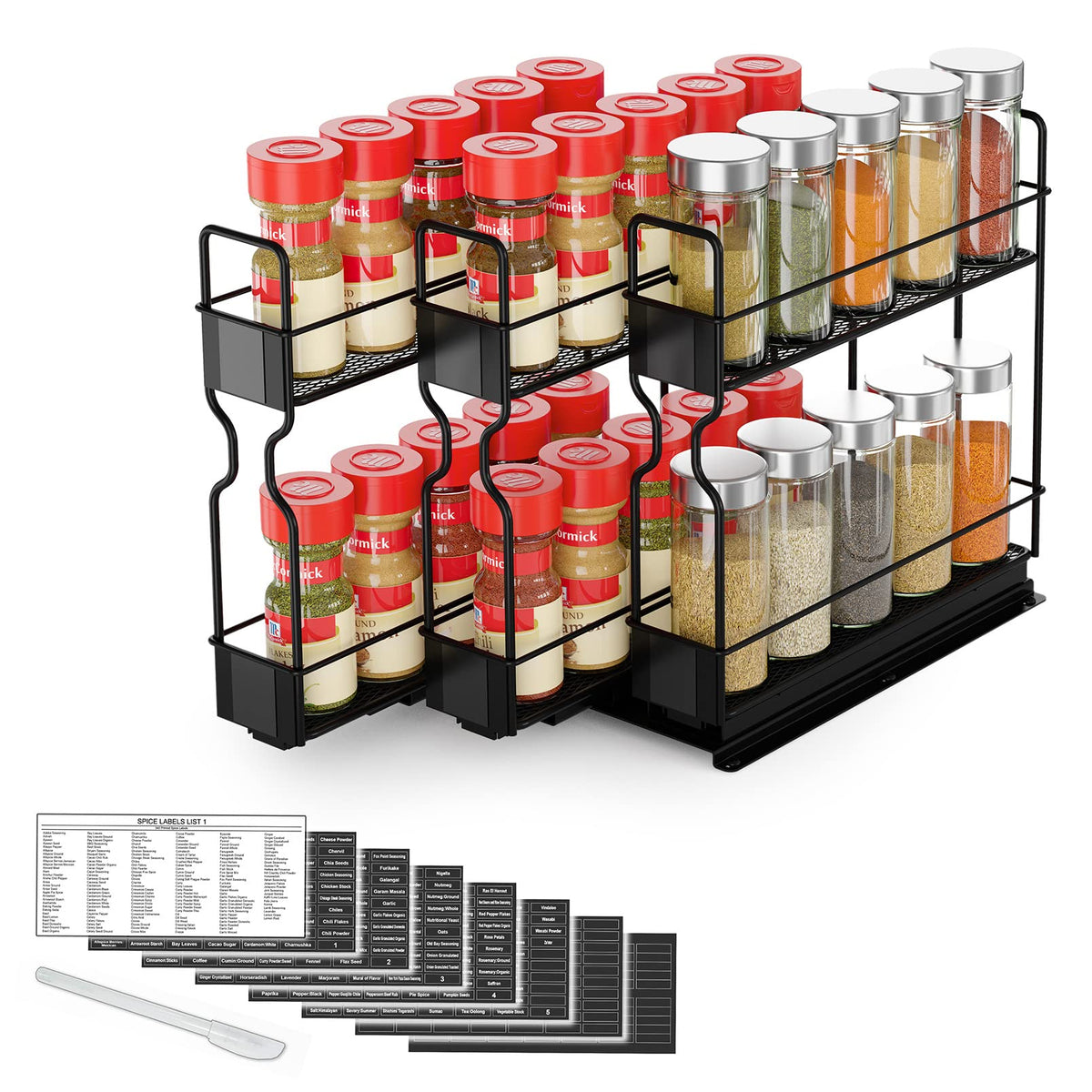 SpaceAid Pull Out Spice Rack Organizer, Heavy Duty Slide Out - Image 1