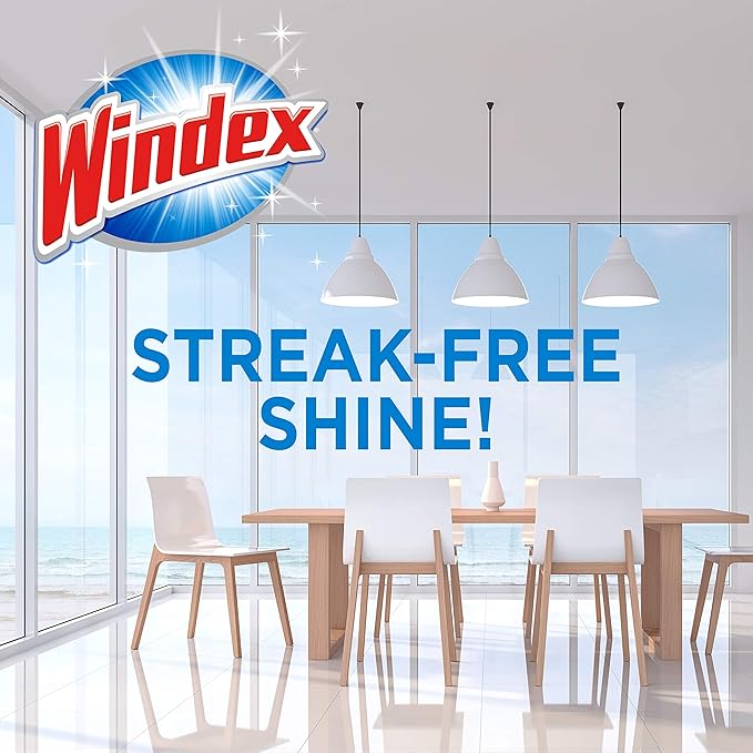 Windex Glass Cleaning Wipes, Pre-Moistened Glass and Surface Wipes to Clean Home Surfaces, Household Essentials, Original Scent, 38 Count (Pack of 12)
