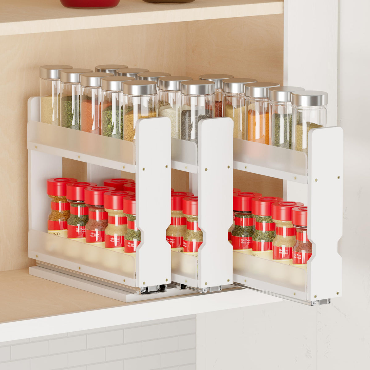 SpaceAid Bamboo Pull Out Spice Rack Organizer for Ca | All Products - Image 1