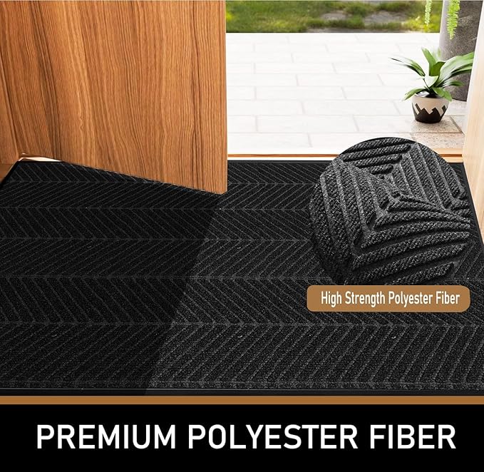 Front Door Mat,3'x6' Commercial Floor Mat Indoor Outdoor Entrance, Heavy Duty Welcome Mat, Rubber Backing Non Slip Doormat for Entryway, Large Entry Rug for Home Office Business Areas