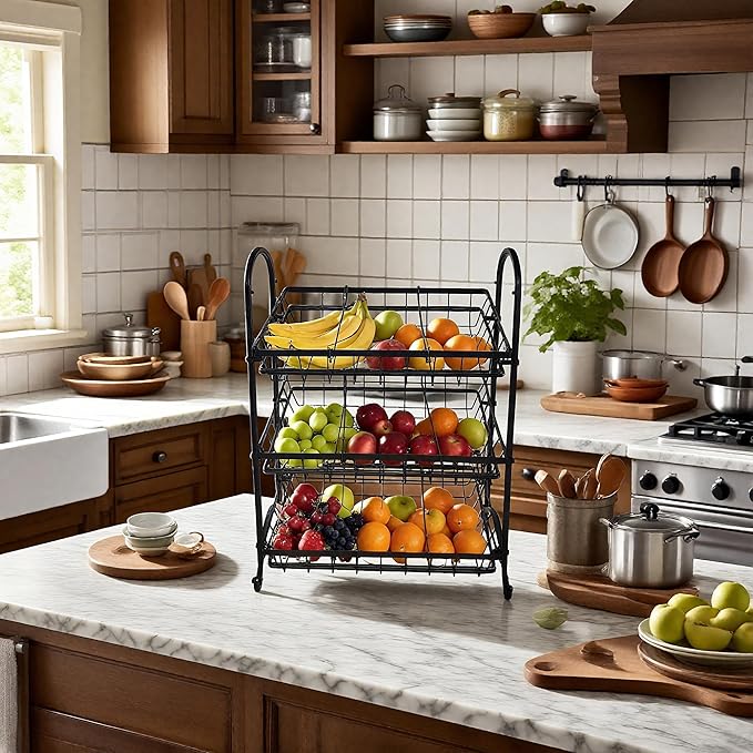 Stackable Candy Display Rack|Stackable Candy Organizer|Multi-Function Snack Rack&Shelf for Chips |Perfect Display Solution for Stores (Black, Large)